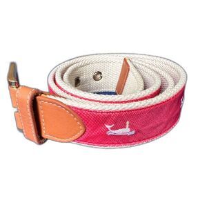 J. McLaughlin Fabric and Canvas Belt with Whale Motif